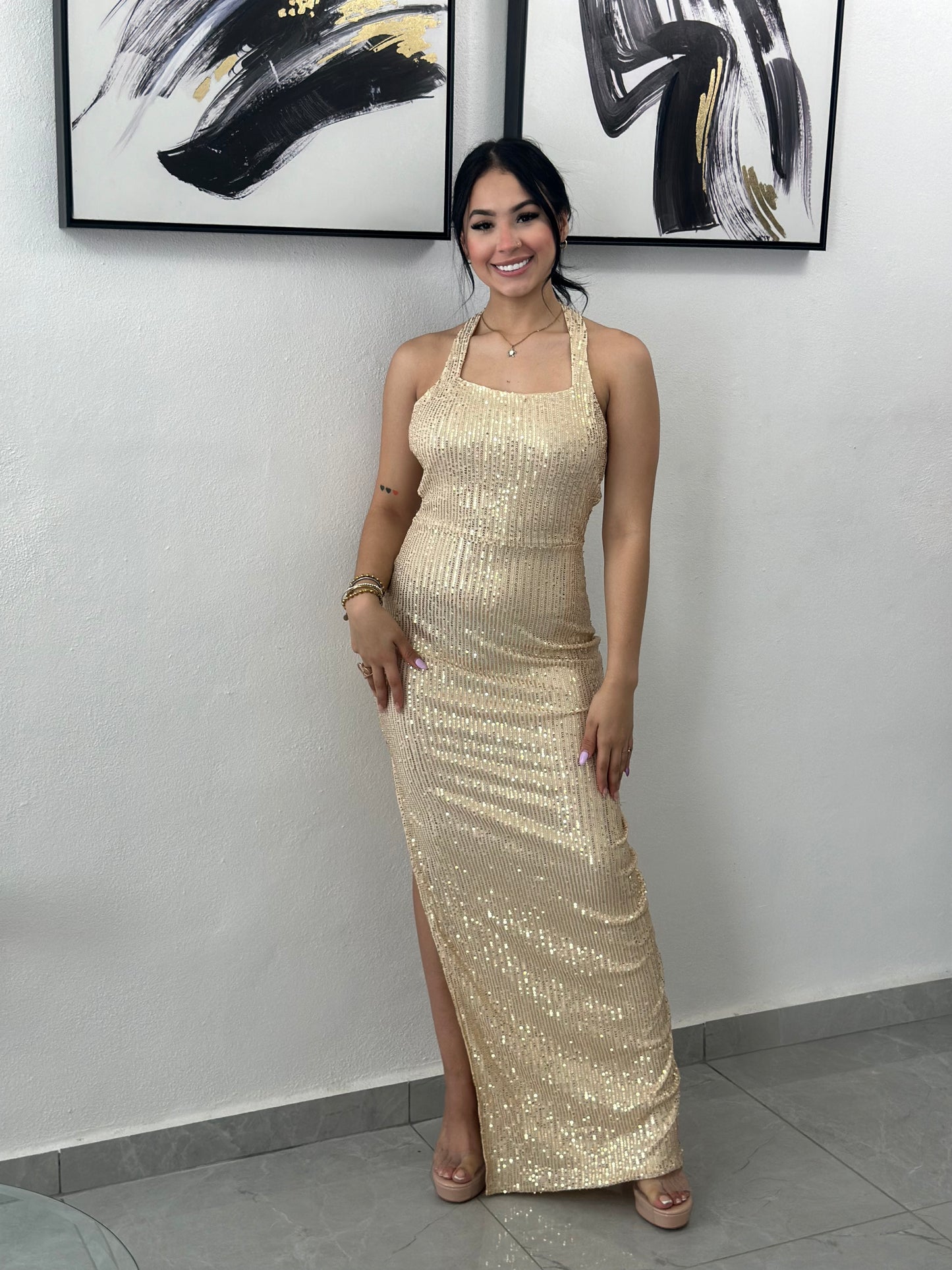 GOLDEN LONG DRESS