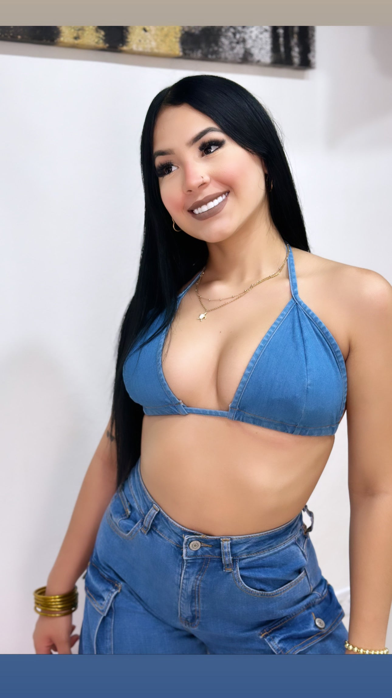 DENIM BRA