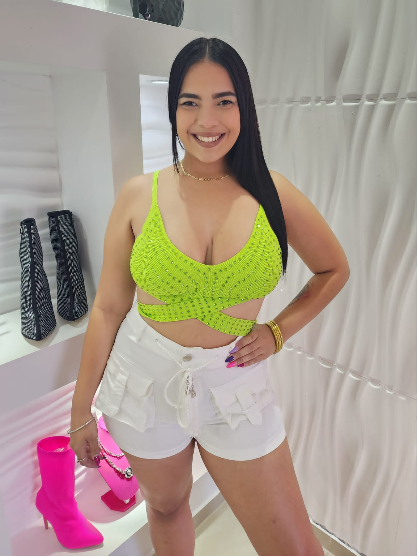 HAILEY GREEN NEON TOP